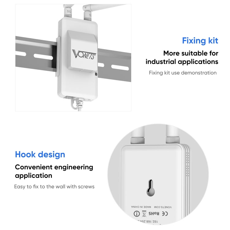 VONETS VAP11S-5G Mini Wireless Bridge 900Mbp WiFi Repeater with 2 Antennas & Fan (White) - free shipping - PMC Jewellery - Order now!