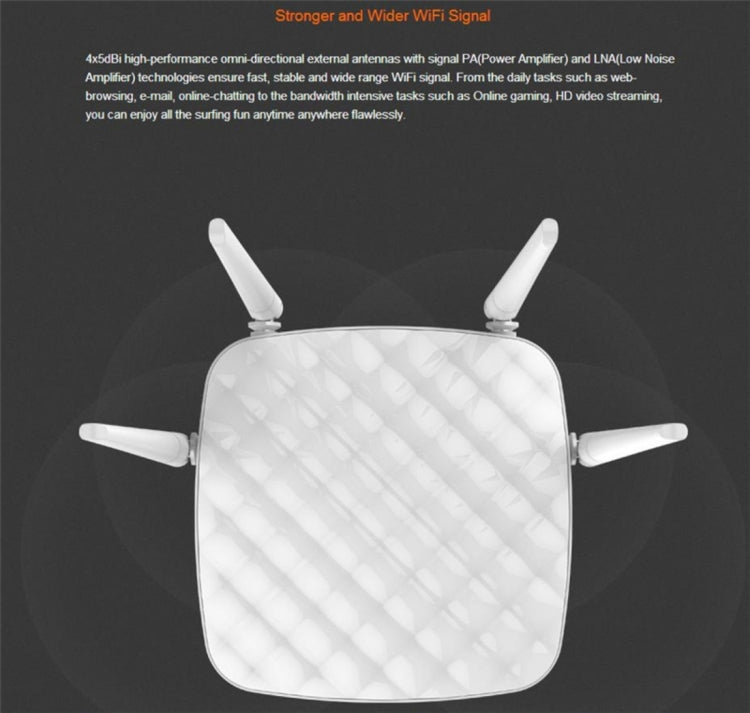 Tenda FH456 Wireless 2.4GHz 300Mbps WiFi Router with 4*5dBi External Antennas(White) - free shipping - PMC Jewellery - Order now!