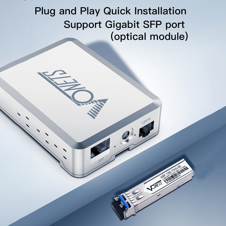 VONETS VSP510 5 Ports Ethernet Gigabit Switch with DC Adapter + Rail Fixing Buckle + SFP Optical Module Set - free shipping - PMC Jewellery - Order now!