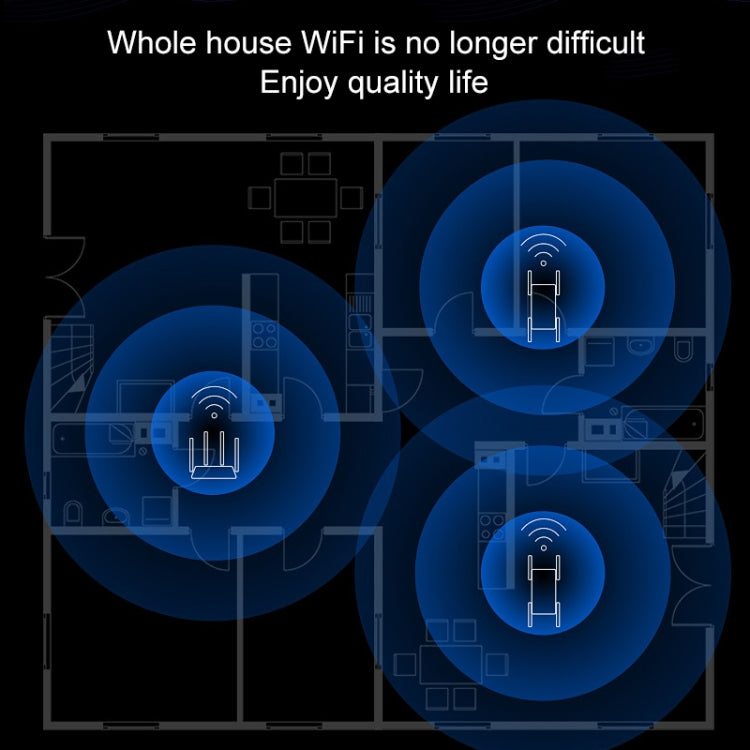 COMFAST CF-AC2100 2100Mbps Wireless WIFI Signal Amplifier Repeater Booster Network Router with 4 Antennas, UK Plug - free shipping - PMC Jewellery - Order now!