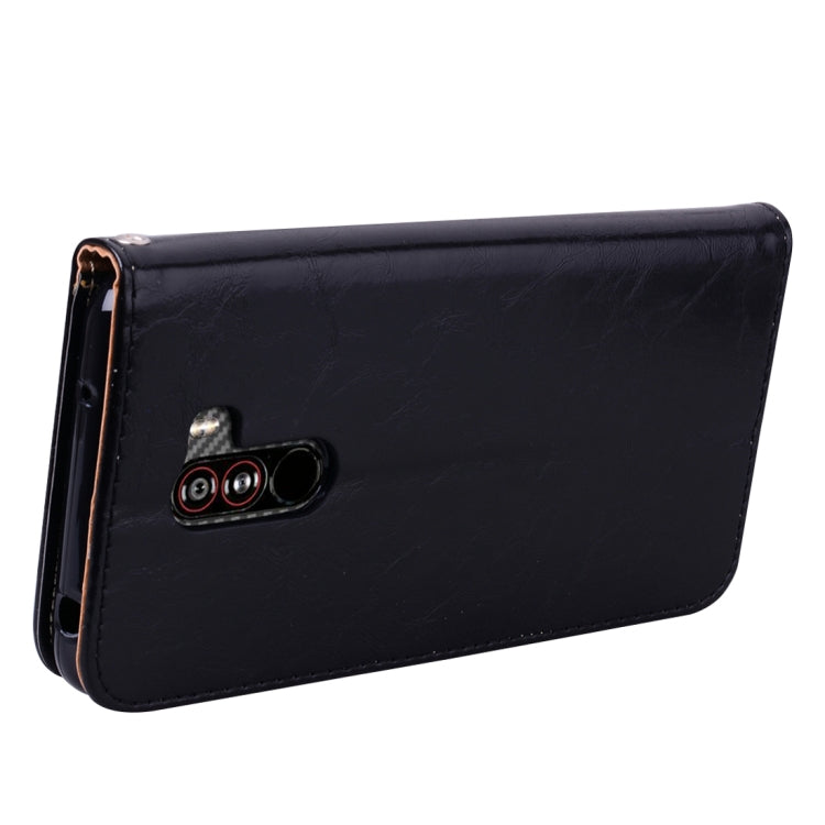 Business Style Oil Wax Texture Horizontal Flip Leather Case for Xiaomi Pocophone F1 , with Holder & Card Slots & Wallet (Black) - Xiaomi Cases by PMC TechLife | Online Shopping South Africa | PMC TechLife