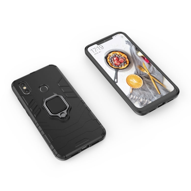 PC + TPU Shockproof Protective Case with Magnetic Ring Holder for Xiaomi Mi 8(Black) - Xiaomi Cases by PMC TechLife | Online Shopping South Africa | PMC TechLife