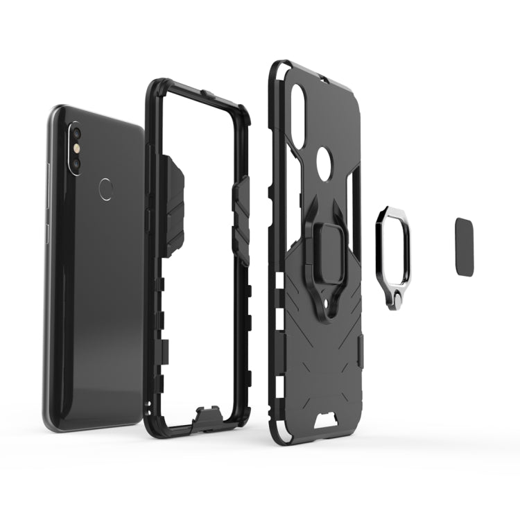 PC + TPU Shockproof Protective Case with Magnetic Ring Holder for Xiaomi Mi 8(Black) - Xiaomi Cases by PMC TechLife | Online Shopping South Africa | PMC TechLife