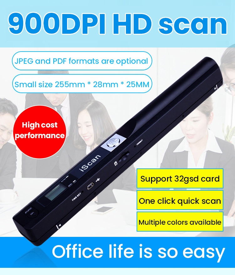 iScan01 Mobile Document Handheld Scanner with LED Display, A4 Contact Image Sensor(Silver) - Portable Scanner by PMC TechLife | Online Shopping South Africa | PMC TechLife | Buy Now Pay Later Mobicred