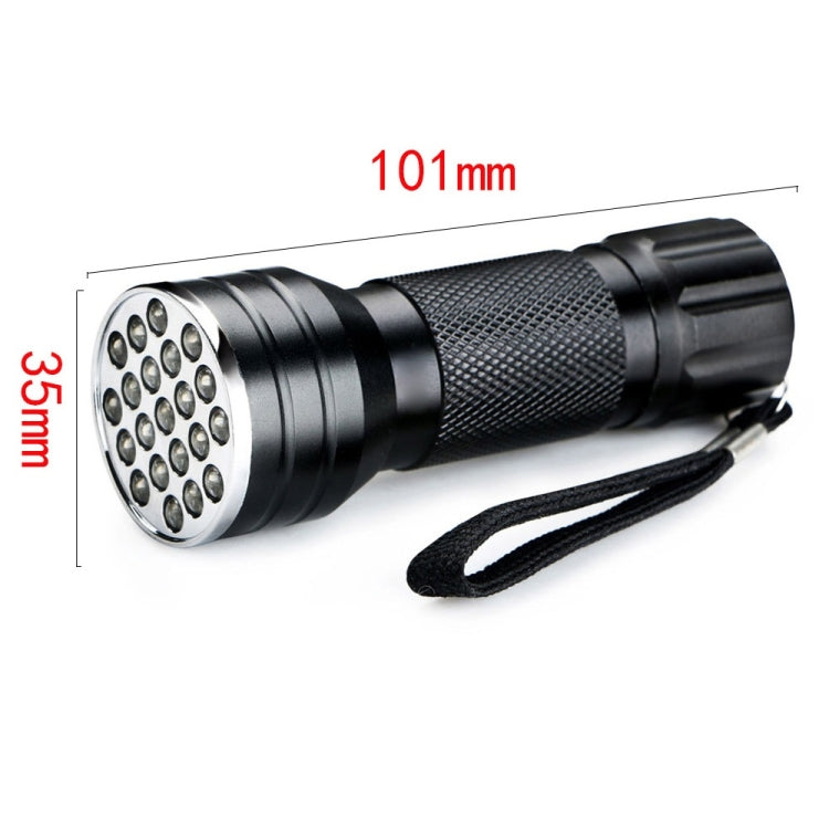 UV 21 LEDs 395NM Ultra Violet Torch LED Flashlight Light Lamp Detector for Dog Urine Pet Stains - LED Flashlight by PMC TechLife | Online Shopping South Africa | PMC TechLife