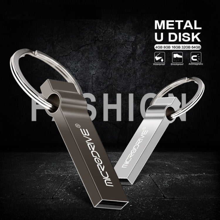 MicroDrive 64GB USB 2.0 Metal Keychain U Disk (Black) - USB Flash Drives by MicroDrive | Online Shopping South Africa | PMC TechLife | Buy Now Pay Later Mobicred