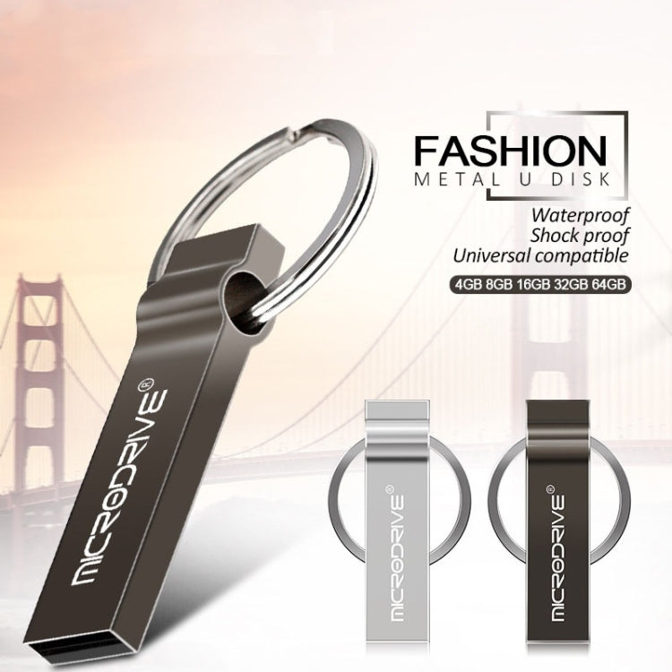 MicroDrive 64GB USB 2.0 Metal Keychain U Disk (Black) - USB Flash Drives by MicroDrive | Online Shopping South Africa | PMC TechLife | Buy Now Pay Later Mobicred