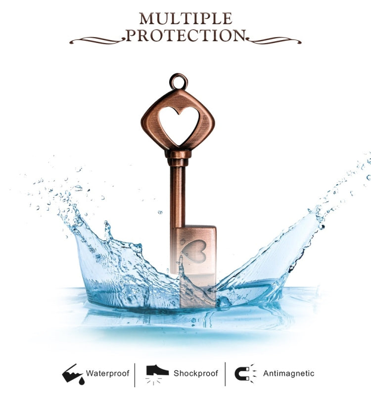 MicroDrive 32GB USB 2.0 Copper Love Key U Disk - USB Flash Drives by MicroDrive | Online Shopping South Africa | PMC TechLife | Buy Now Pay Later Mobicred