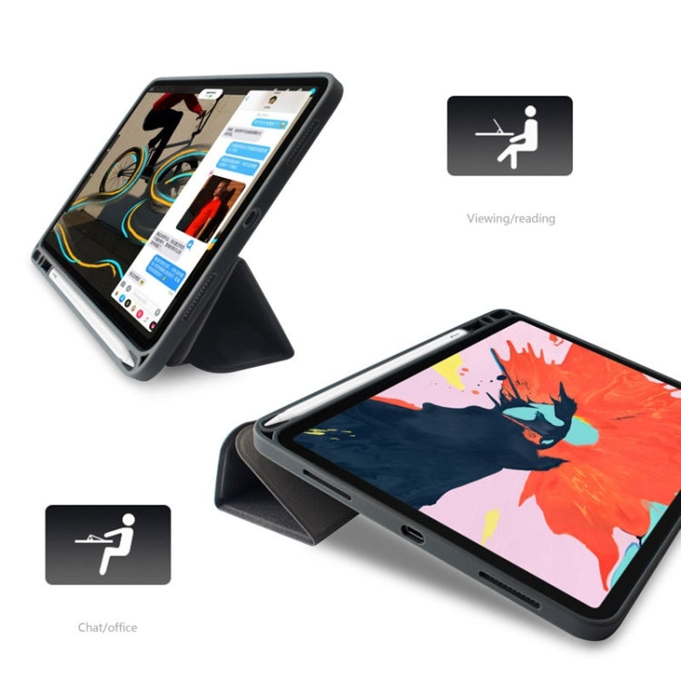 Mutural Exquisite Series Cloth Texture PU+TPU Leather Case for iPad Pro 12.9 inch (2018), with 3-Fold Holder & Pen Slot & Sleep & Wake-up Function - free shipping - PMC TechLife - Order now!