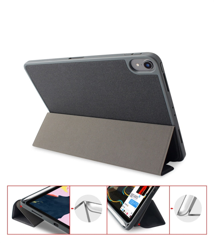 Mutural Exquisite Series Cloth Texture PU+TPU Leather Case for iPad Pro 12.9 inch (2018),  with 3-Fold Holder & Pen Slot & Sleep & Wake-up Function - free shipping - PMC TechLife - Order now!