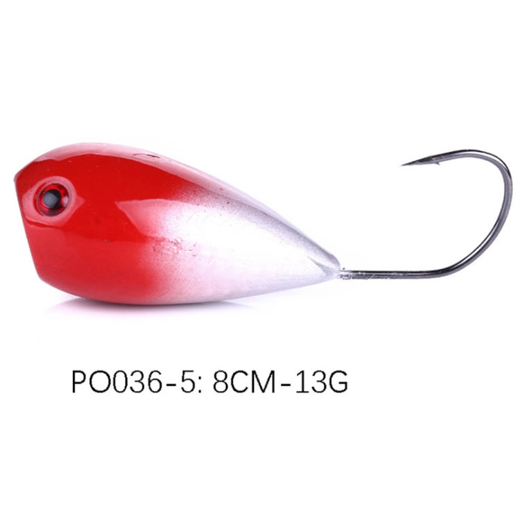 HENGJIA PO036 8cm/13g Big Mouth Single Hook Hitting Water Wave Hard Bait Lure Outdoor Fishing Gear Lure Fishing Bait Fishing Tackle (PO036-5) - Fishing Lures by HENGJIA | Online Shopping South Africa | PMC TechLife | Buy Now Pay Later Mobicred
