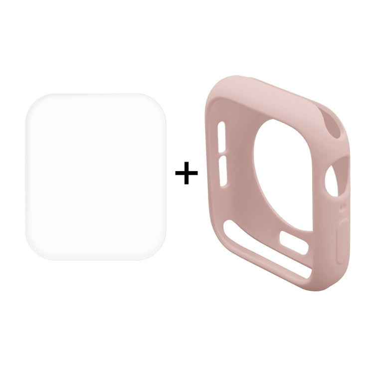 ENKAY Hat-Prince 2 in 1 TPU Semi-clad Protective Shell + 3D Full Screen PET Curved Heat Bending HD Screen Protector for Apple Watch Series 5 & 4 40mm(Pink) - Watch Cases by ENKAY | Online Shopping South Africa | PMC TechLife | Buy Now Pay Later Mobicred