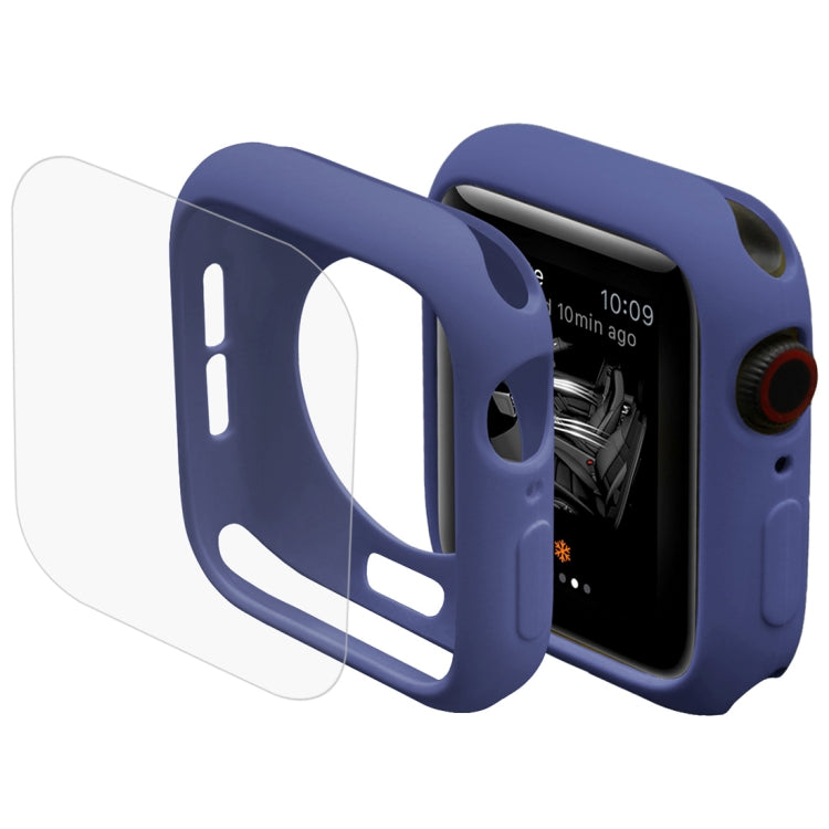 ENKAY Hat-Prince 2 in 1 TPU Semi-clad Protective Shell + 3D Full Screen PET Curved Heat Bending HD Screen Protector for Apple Watch Series 5 & 4 40mm(Blue) - Watch Cases by ENKAY | Online Shopping South Africa | PMC TechLife | Buy Now Pay Later Mobicred