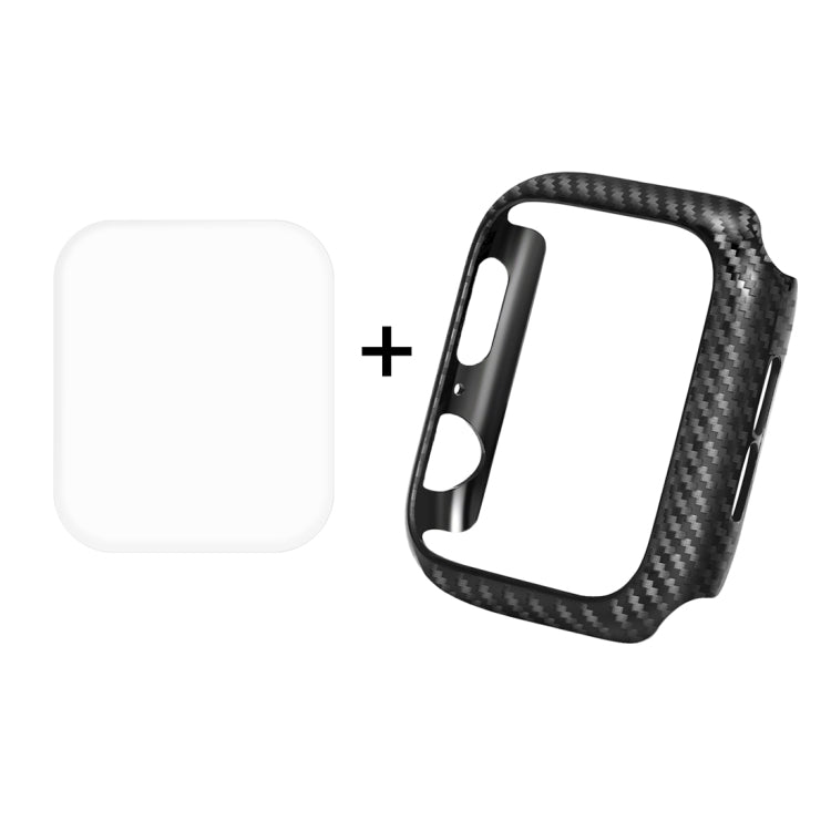 ENKAY Hat-Prince 2 in 1 Carbon Fiber Texture TPU Semi-clad Protective Shell + 3D Full Screen PET Curved Heat Bending HD Screen Protector for Apple Watch Series 5 & 4 40mm - Watch Cases by ENKAY | Online Shopping South Africa | PMC TechLife | Buy Now Pay Later Mobicred