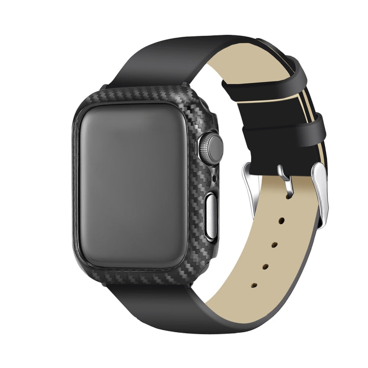ENKAY Hat-Prince 2 in 1 Carbon Fiber Texture TPU Semi-clad Protective Shell + 3D Full Screen PET Curved Heat Bending HD Screen Protector for Apple Watch Series 5 & 4 40mm - Watch Cases by ENKAY | Online Shopping South Africa | PMC TechLife | Buy Now Pay Later Mobicred