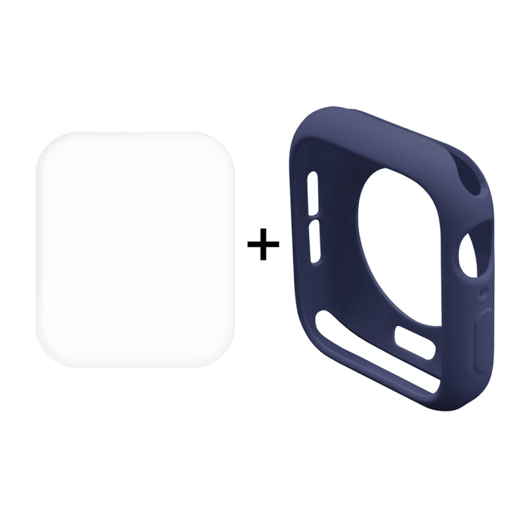 ENKAY Hat-Prince 2 in 1 TPU Semi-clad Protective Shell + 3D Full Screen PET Curved Heat Bending HD Screen Protector for Apple Watch Series 5 & 4 44mm(Blue) - Watch Cases by ENKAY | Online Shopping South Africa | PMC TechLife | Buy Now Pay Later Mobicred