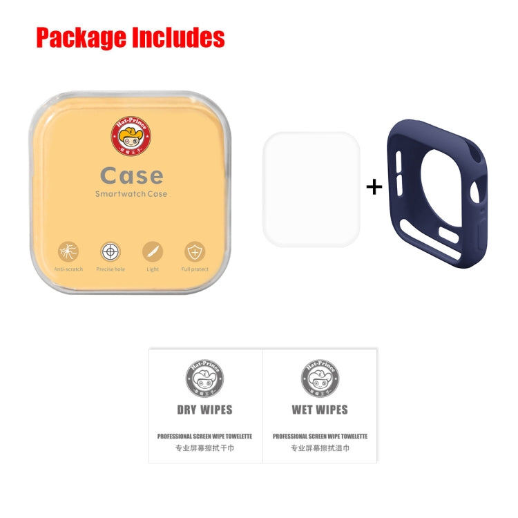 ENKAY Hat-Prince 2 in 1 TPU Semi-clad Protective Shell + 3D Full Screen PET Curved Heat Bending HD Screen Protector for Apple Watch Series 5 & 4 44mm(Blue) - Watch Cases by ENKAY | Online Shopping South Africa | PMC TechLife | Buy Now Pay Later Mobicred