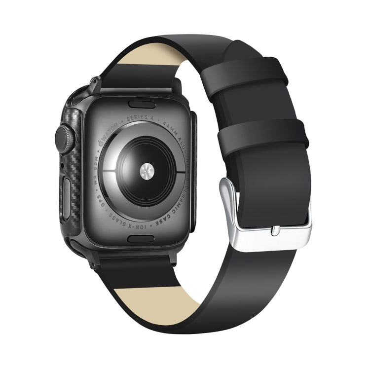 ENKAY Hat-Prince 2 in 1 Carbon Fiber Texture TPU Semi-clad Protective Shell + 3D Full Screen PET Curved Heat Bending HD Screen Protector for Apple Watch Series 5 & 4 44mm - Watch Cases by ENKAY | Online Shopping South Africa | PMC TechLife | Buy Now Pay Later Mobicred