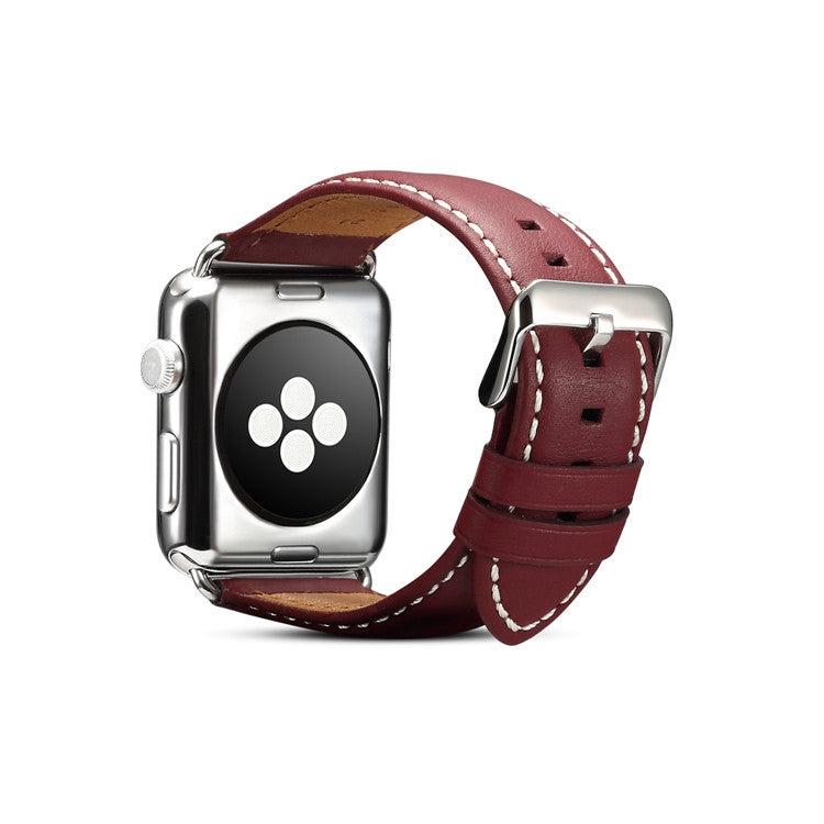 Denior Environmental Luxury Car Watch Leather Watch Band for Apple Watch Ultra 49mm&Watch Ultra 2 49mm / Series 10 46mm / 9&8&7 45mm / SE 3&SE 2&6&SE&5&4 44mm / 3&2&1 42mm(Dark Red) - free shipping - PMC TechLife - Order now!