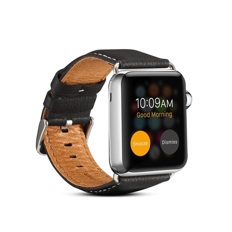 Denior Environmental Luxury Car Watch Leather Watch Band for Apple Watch Series 7 45mm / 6 & SE & 5 & 4 44mm / 3 & 2 & 1 42mm(Black) - free shipping - PMC TechLife - Order now!