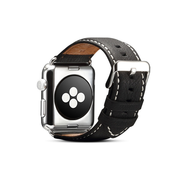 Denior Environmental Luxury Car Watch Leather Watch Band for Apple Watch Series 10 42mm / 9&8&7 41mm / SE 3&SE 2&6&SE&5&4 40mm / 3&2&1 38mm(Black) - free shipping - PMC TechLife - Order now!