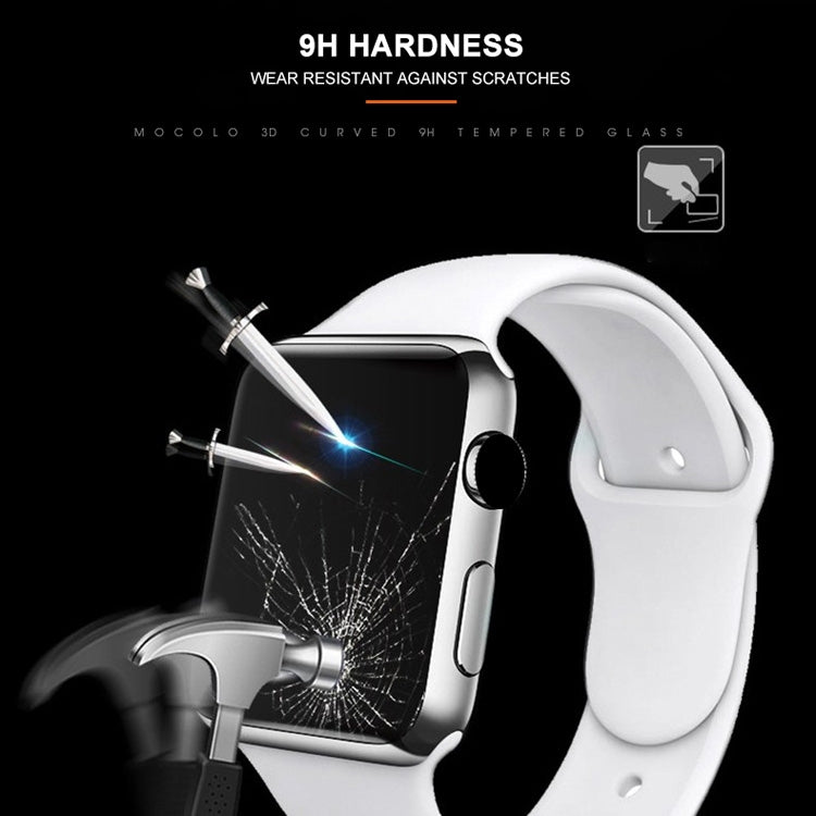 mocolo 0.33mm 9H 3D Round Edge Full Glue Tempered Glass Film for Apple Watch Series 4 44mm (Black) - Watch Cases by mocolo | Online Shopping South Africa | PMC TechLife | Buy Now Pay Later Mobicred