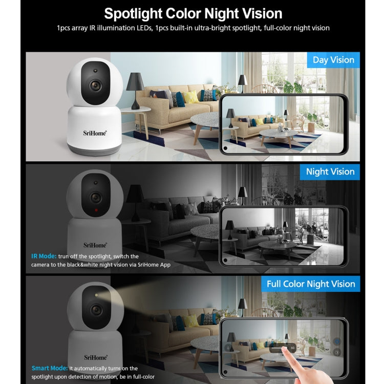 SirHome SH038 4.0 Million Pixels QHD 2.4G/5G WiFi IP Camera, Support Night Color & Motion Detection & Two Way Talk & Human Detection & TF Card, AU Plug - free shipping - PMC TechLife - Order now!