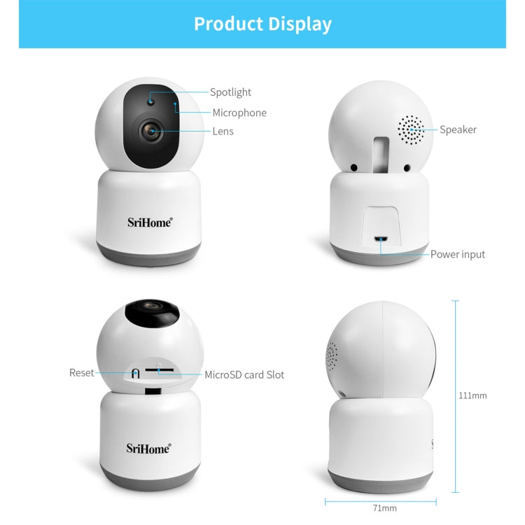 SirHome SH038 4.0 Million Pixels QHD 2.4G/5G WiFi IP Camera, Support Night Color & Motion Detection & Two Way Talk & Human Detection & TF Card, AU Plug - free shipping - PMC TechLife - Order now!