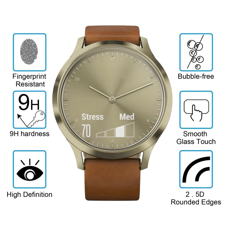 2 PCS ENKAY Hat-Prince for Garmin Vivomove HR Smart Watch 0.2mm 9H Surface Hardness 2.15D Explosion-proof Tempered Glass Screen Film - Screen Protector by ENKAY | Online Shopping South Africa | PMC TechLife | Buy Now Pay Later Mobicred