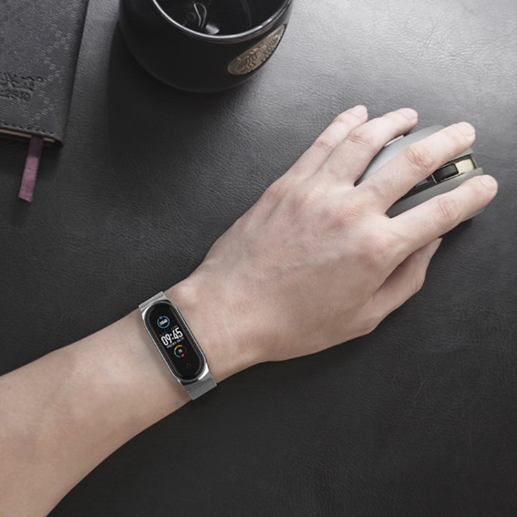 Mijobs Milan CS Screwless Buckle Metal Watch Band Case for Xiaomi Mi Band 3 & 4 & 5 & 6, Host not Included(Rose Gold) - Watch Bands by MIJOBS | Online Shopping South Africa | PMC TechLife | Buy Now Pay Later Mobicred