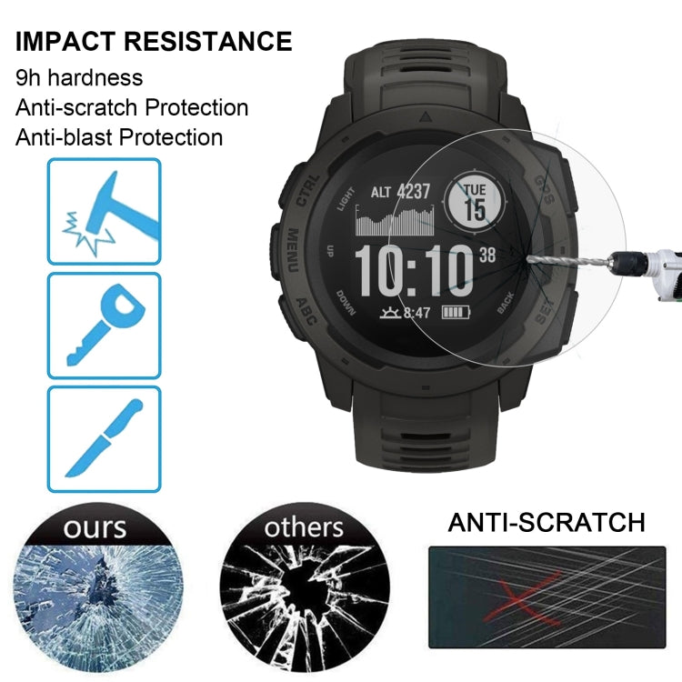 ENKAY Hat-Prince 0.2mm 9H 2.15D Curved Edge Tempered Glass Film for Garmin Instinct Intelligent Sports Watch - free shipping - PMC TechLife - Order now!