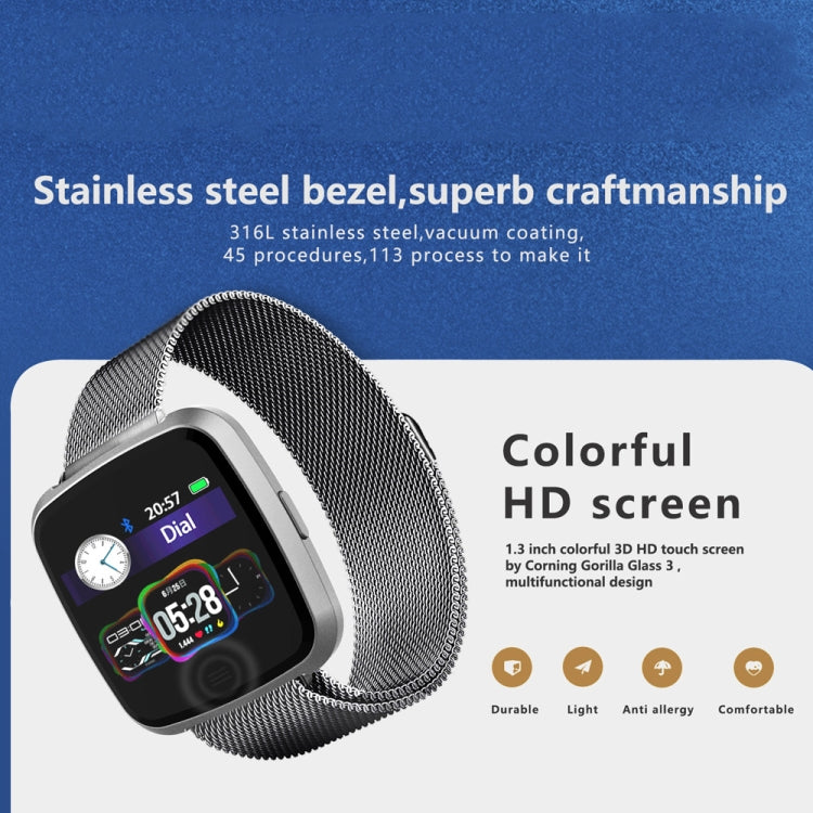 DTNO.1 G12 1.3 inches OLED Color Screen Smart Bracelet IP67 Waterproof, Steel Watchband, Support Call Reminder /Heart Rate Monitoring /Sedentary Reminder /Multi-sport Mode(Black) - free shipping - PMC TechLife - Order now!