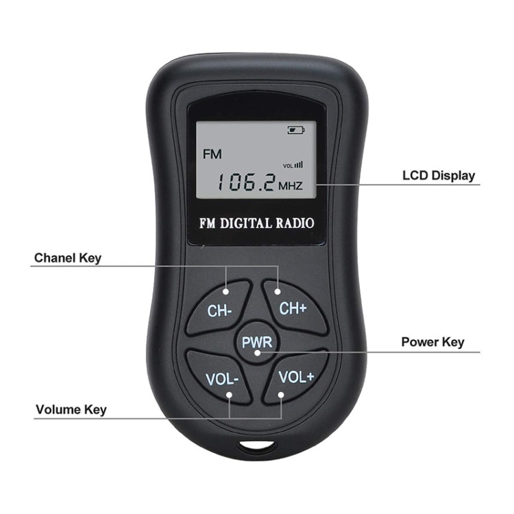 HRD-107 DSP Digital Display Portable Stereo FM Radio with Headset(Black) - free shipping - PMC TechLife - Order now!