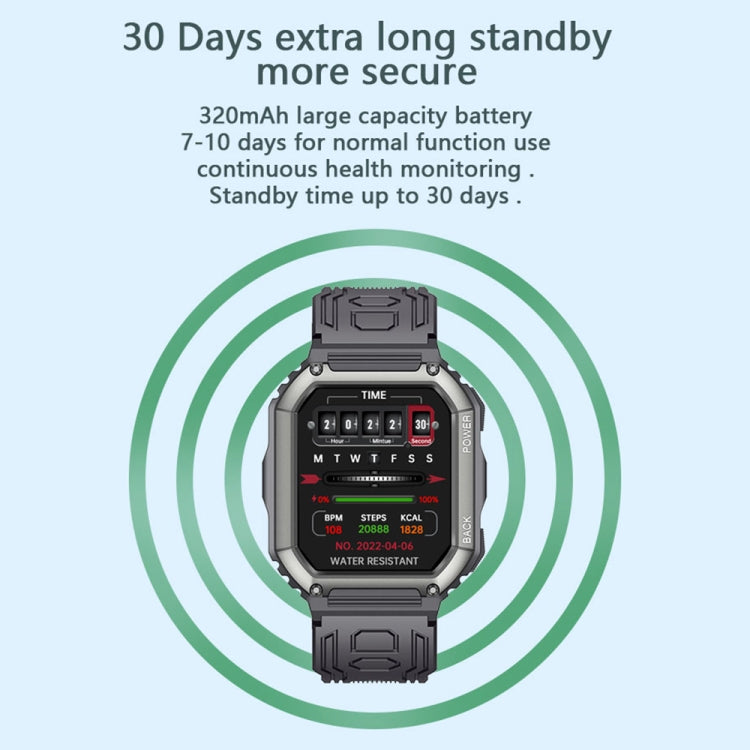 KR06 Waterproof Pedometer Sport Smart Watch, Support Heart Rate / Blood Pressure Monitoring / BT Calling (Camouflage Black) - Smart Watches by PMC TechLife | Online Shopping South Africa | PMC TechLife | Buy Now Pay Later Mobicred