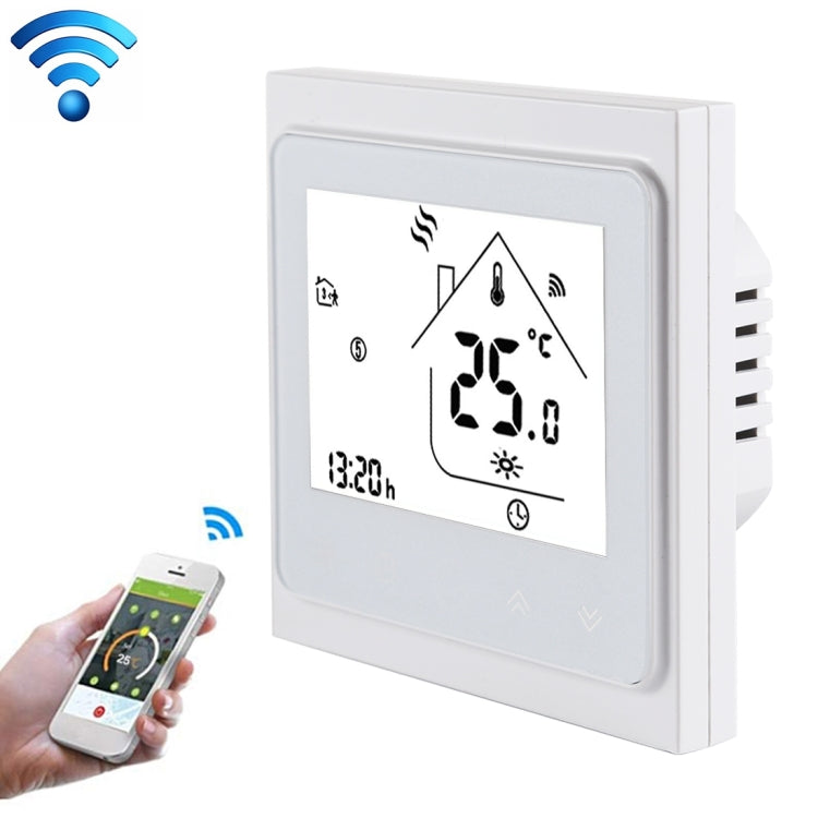 BHT-002GBLW 16A Load Electronic Heating Type LCD Digital Heating Room Thermostat with Sensor & Time Display, WiFi Control(White) - Indoor Thermometer by PMC TechLife | Online Shopping South Africa | PMC TechLife