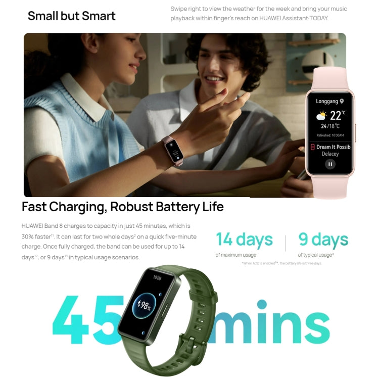 HUAWEI Band 8 NFC 1.47 inch AMOLED Smart Watch, Support Heart Rate / Blood Pressure / Blood Oxygen / Sleep Monitoring(Pink) - free shipping - PMC TechLife - Order now!
