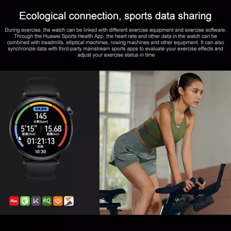 HUAWEI WATCH GT 3 Smart Watch 46mm Rubber Wristband, 1.43 inch AMOLED Screen, Support Heart Rate Monitoring / GPS / 14-days Battery Life / NFC(Black) - free shipping - PMC TechLife - Order now!