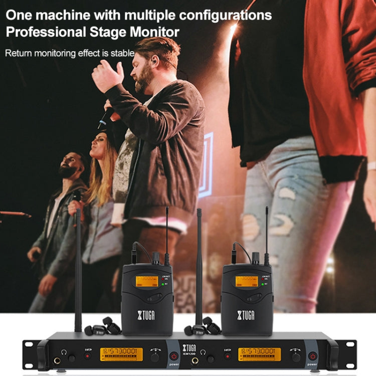 XTUGA IEM1200 Wireless Transmitter 10 Bodypack Stage Singer In-Ear Monitor System(EU Plug) - Microphone by XTUGA | Online Shopping South Africa | PMC TechLife