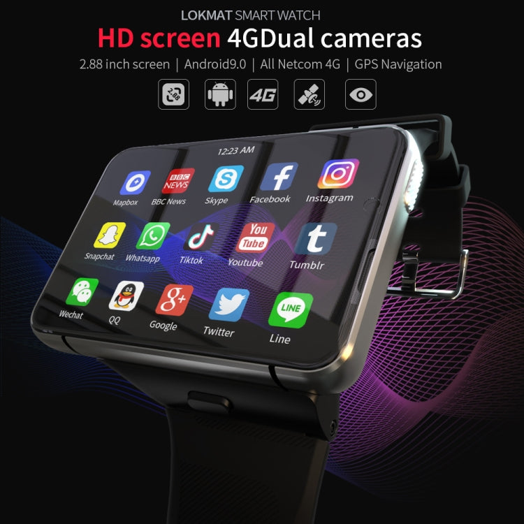 LOKMAT APPLLP Max 4G Call Smart Watch, 2.88 inch MTK6761 Quad Core, 4GB+64GB, Android  9.0, GPS, Heart Rate (Silver) - free shipping - PMC TechLife - Order now!