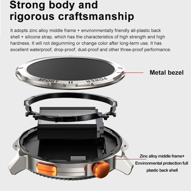 M52 1.43 inch Screen IP68 Waterproof Smart Watch, Support Bluetooth Call / Heart Rate (Blue) - Smart Watches by PMC TechLife | Online Shopping South Africa | PMC TechLife | Buy Now Pay Later Mobicred