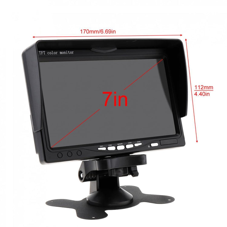 K0164 7 inch HD Car 18 IR Night Vision Rear View Backup Four Cameras Rearview Monitor - Rear View Cameras by PMC TechLife | Online Shopping South Africa | PMC TechLife