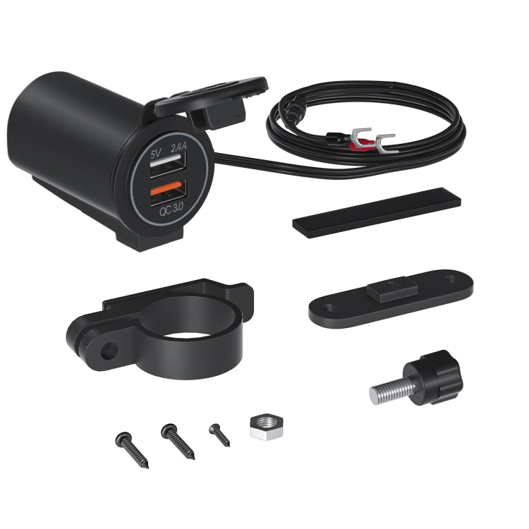 ZH-723F1 Car / Motorcycle QC3.0 Cell Phone Fast Charging Dual USB Car Charger(Blue Light) - DIY Modified Charger by PMC TechLife | Online Shopping South Africa | PMC TechLife
