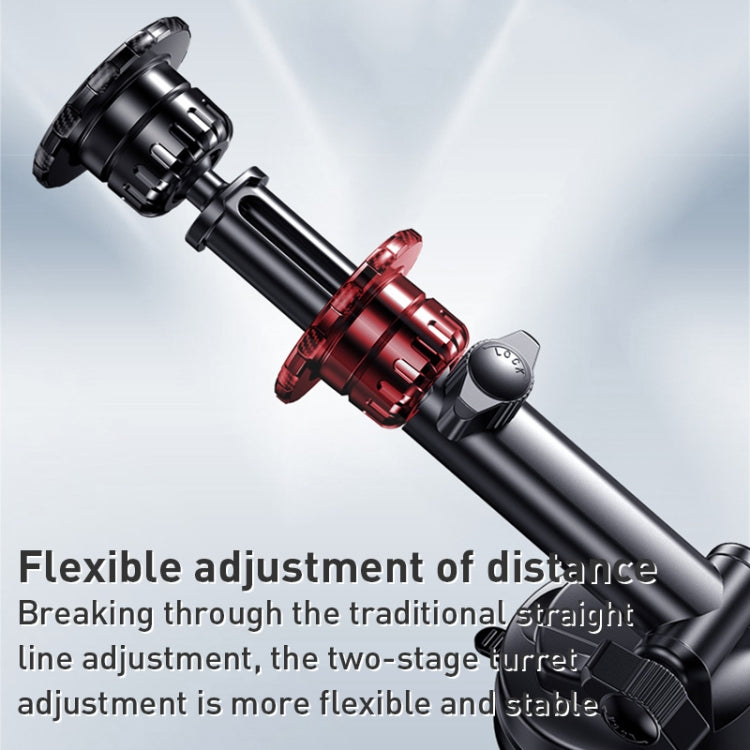 Yesido C160 Suction Cup Type Telescopic Rod Magnetic Car Phone Holder (Black) - Universal Car Holders by Yesido | Online Shopping South Africa | PMC TechLife | Buy Now Pay Later Mobicred