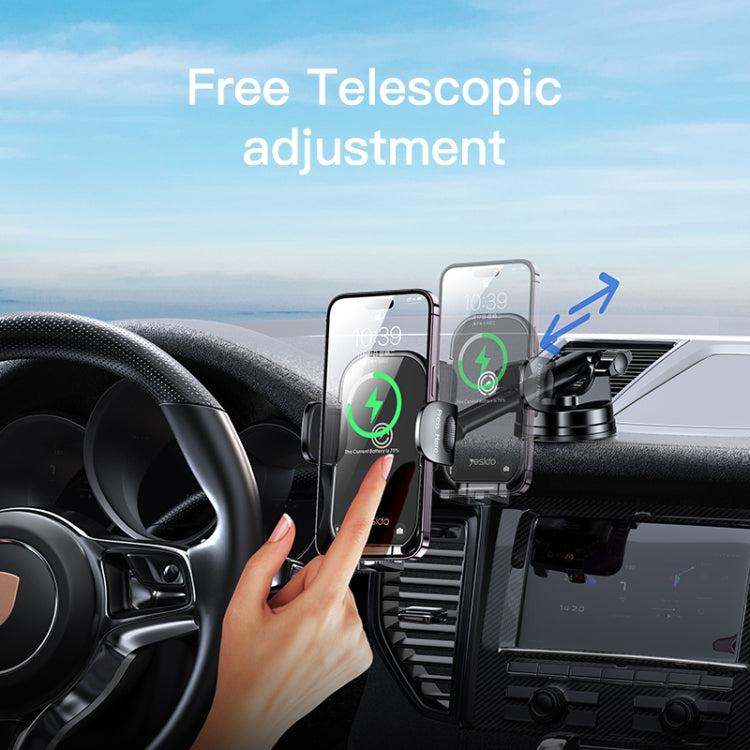 Yesido C197 15W 2 in 1 Suction Cup Type Wireless Charging Car Holder Set (Black) - Wireless Charger Holders by Yesido | Online Shopping South Africa | PMC TechLife | Buy Now Pay Later Mobicred