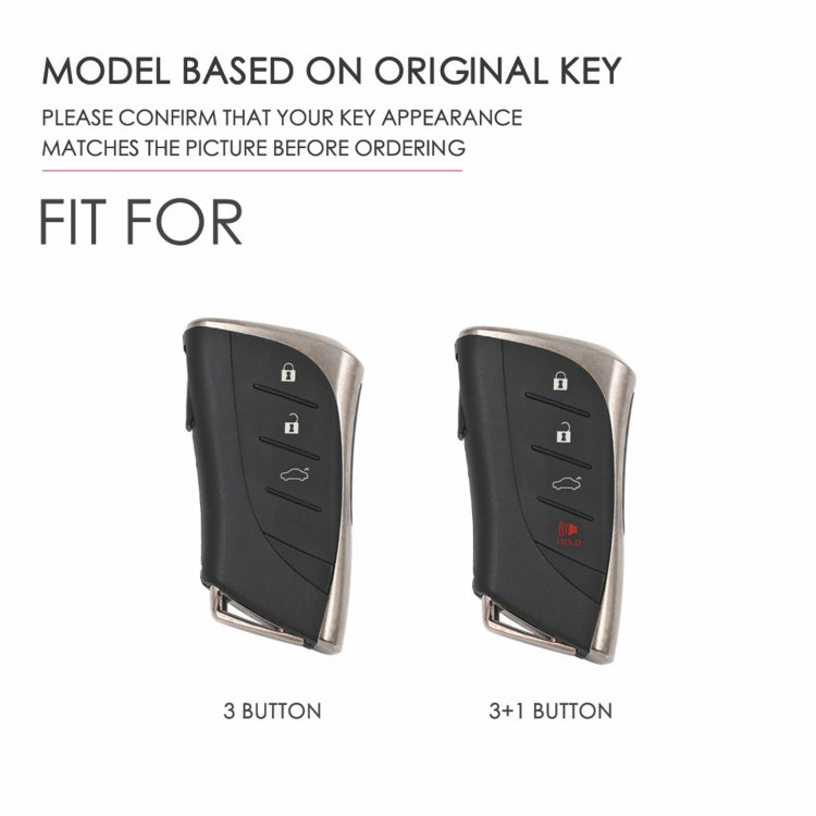 For Lexus 3-button Hallmo Car Cowhide Leather Key Protective Cover Key Case(Black) - Car Key Cases by Hallmo | Online Shopping South Africa | PMC TechLife | Buy Now Pay Later Mobicred