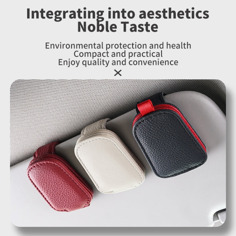 Car Sun Visor Glasses Clip Multi-functional Card Storage Bracket (Black Red) - Sunglasses & Glasses Clips by PMC TechLife | Online Shopping South Africa | PMC TechLife