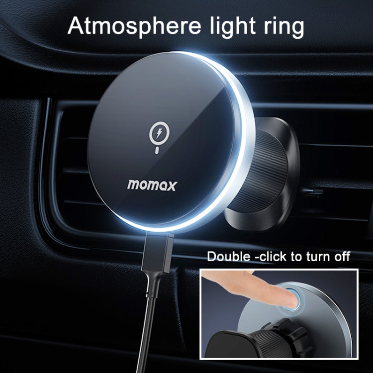 MOMAX CM25B Magnetic Wireless Charger Car Suction Cup Phone Holder - free shipping - PMC TechLife - Order now!