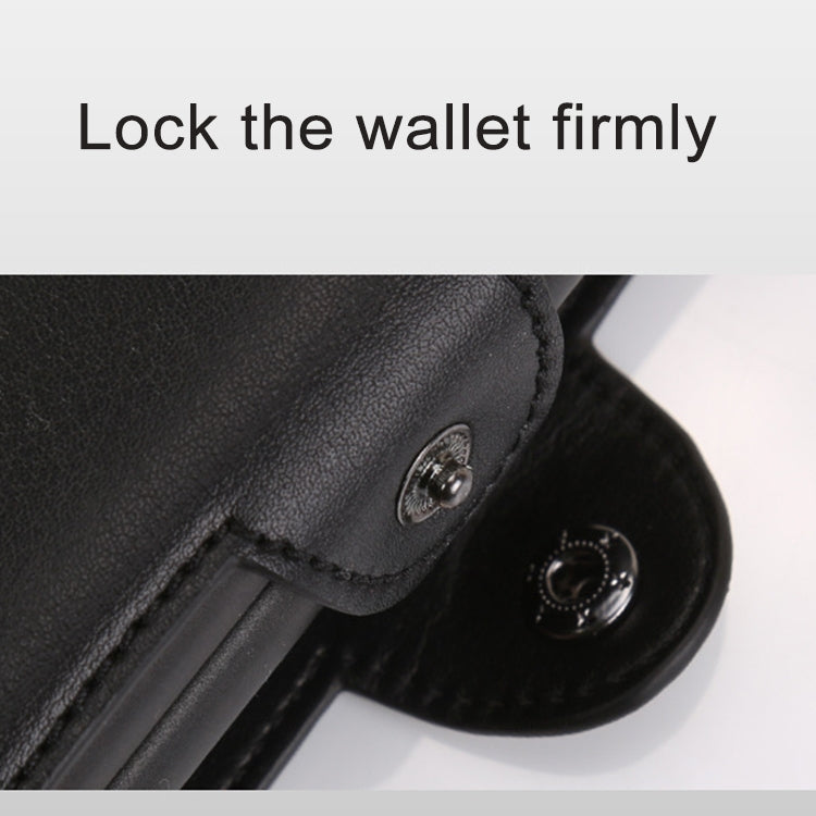 X-7 Antimagnetic RFID  Multi-functional Aluminum Crazy Horse Texture Leather Card Bag Wallet(Black) - free shipping - PMC TechLife - Order now!
