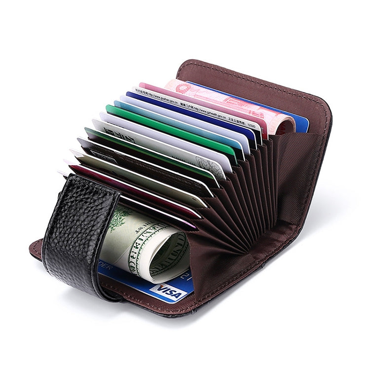 KB188 Horizontal Cowhide Leather Organ Shape Multiple Card Slots Anti-magnetic RFID Wallet for Ladies, with Transparent Window(Rose Red) - Antimagnetic RFID Package by PMC TechLife | Online Shopping South Africa | PMC TechLife | Buy Now Pay Later Mobicred