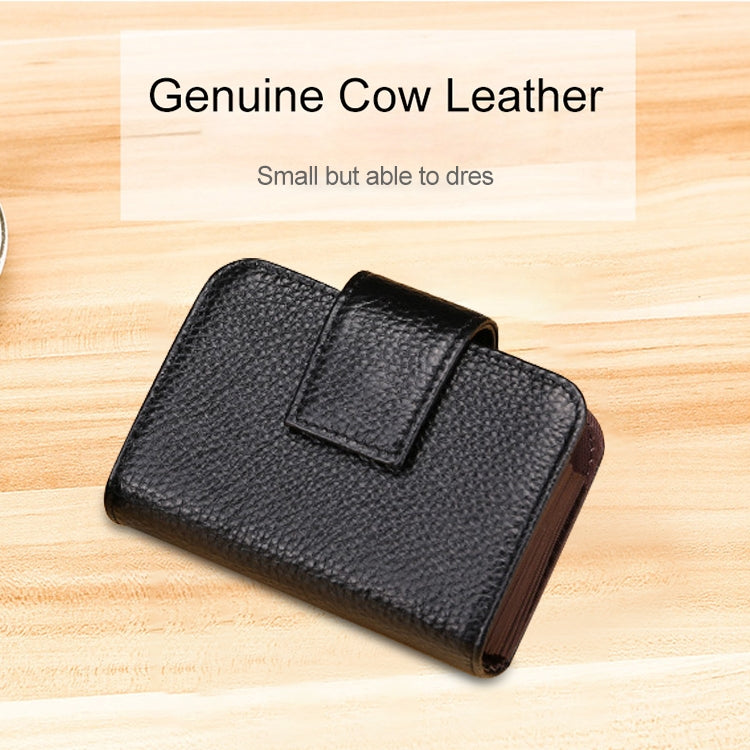 KB188 Horizontal Cowhide Leather Organ Shape Multiple Card Slots Anti-magnetic RFID Wallet for Ladies, with Transparent Window(Rose Red) - Antimagnetic RFID Package by PMC TechLife | Online Shopping South Africa | PMC TechLife | Buy Now Pay Later Mobicred